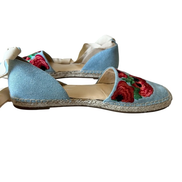 Jessica Simpson Fippo Floral Embroidered Denim Espadrilles Size 10 M EUC - Picture 15 of 16